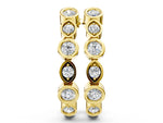 Yellow gold Bezel-Set Round and Marquise Diamond Hoop Earrings