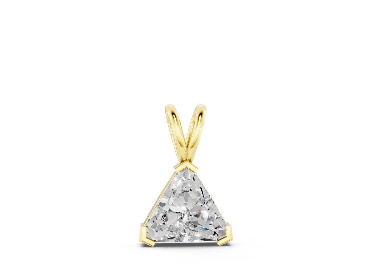 Yellow gold Bezel-Set trilliant Diamond Pendant