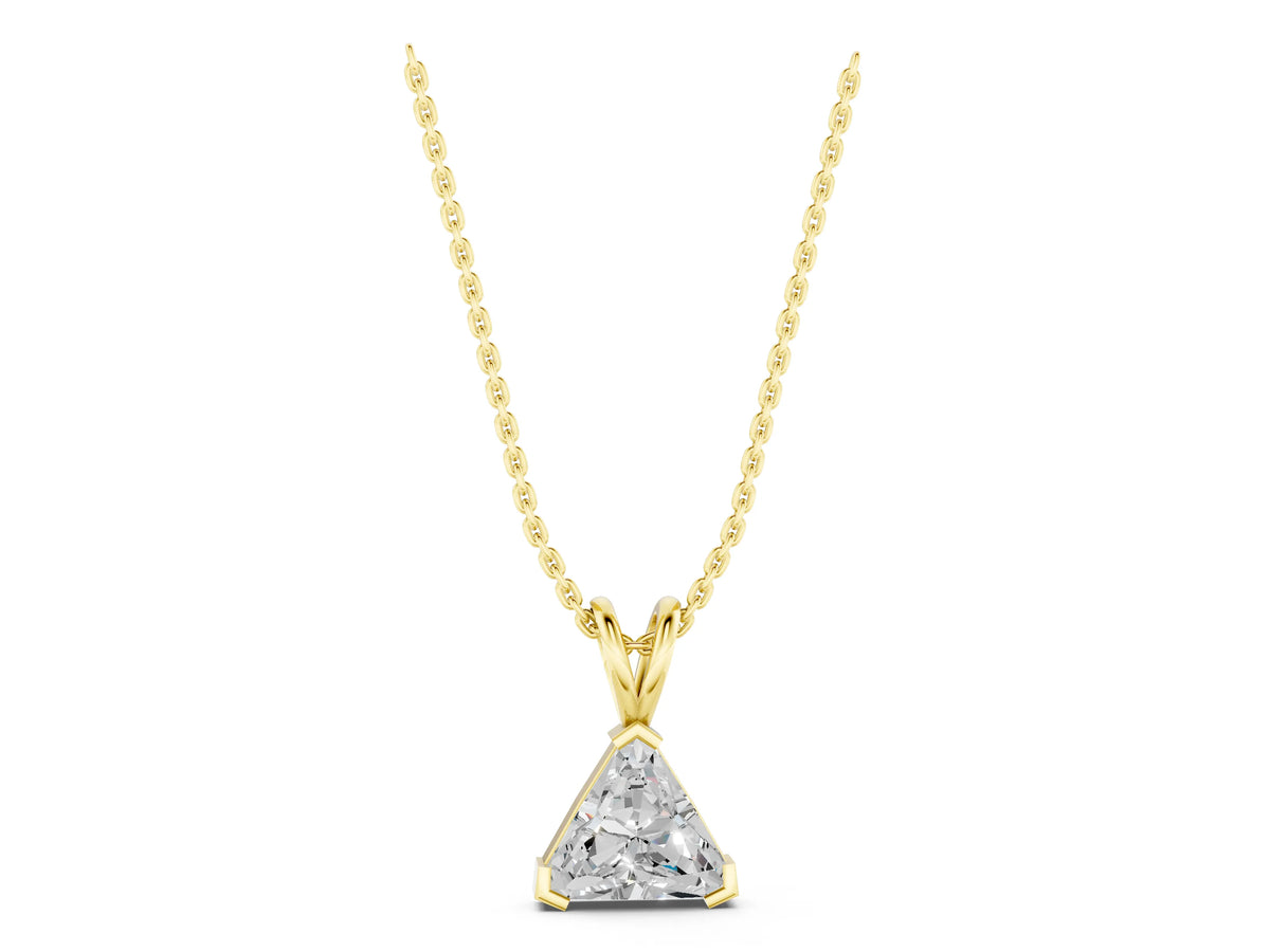 Yellow gold Bezel-Set trilliant Diamond Pendant_1