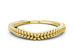 Yellow gold Braided Milgrain White Gold Contour Band