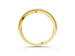 Yellow gold Braided Milgrain White Gold Contour Band_3