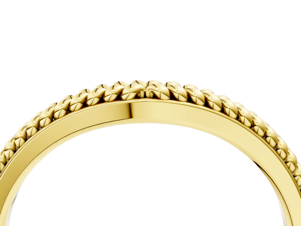 Yellow gold Braided Milgrain White Gold Contour Band_4