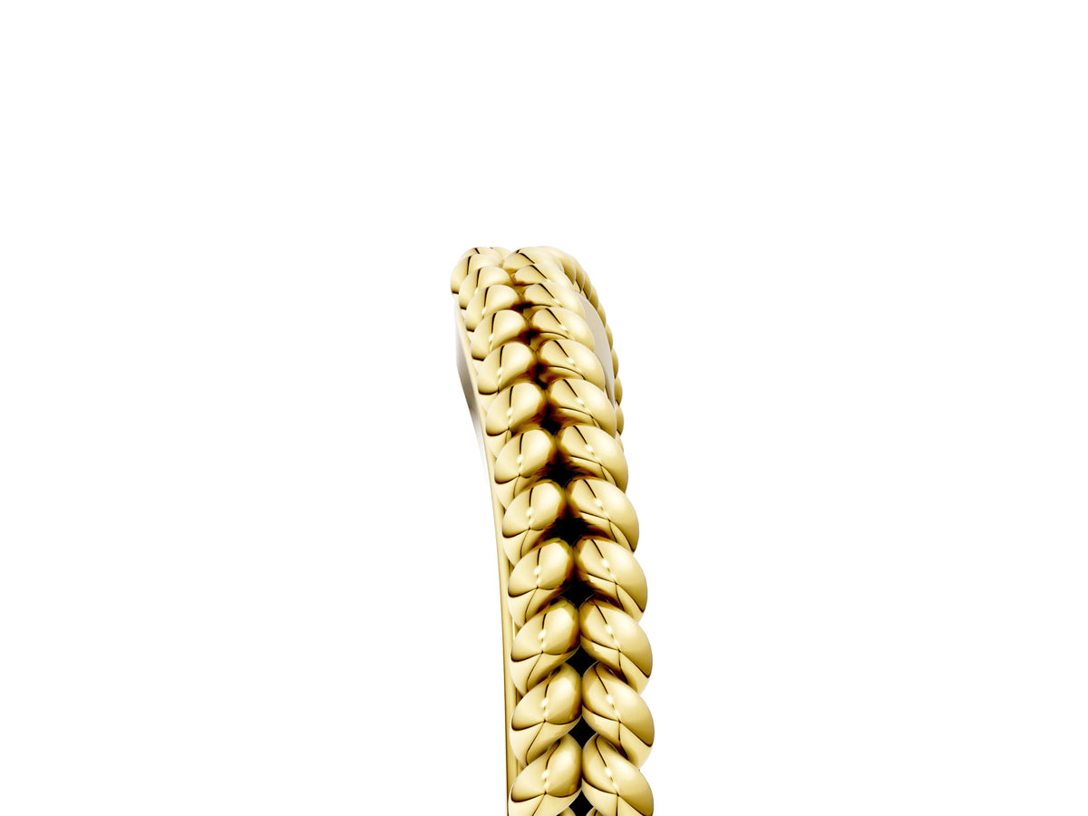 Yellow gold Braided Milgrain White Gold Contour Band_5