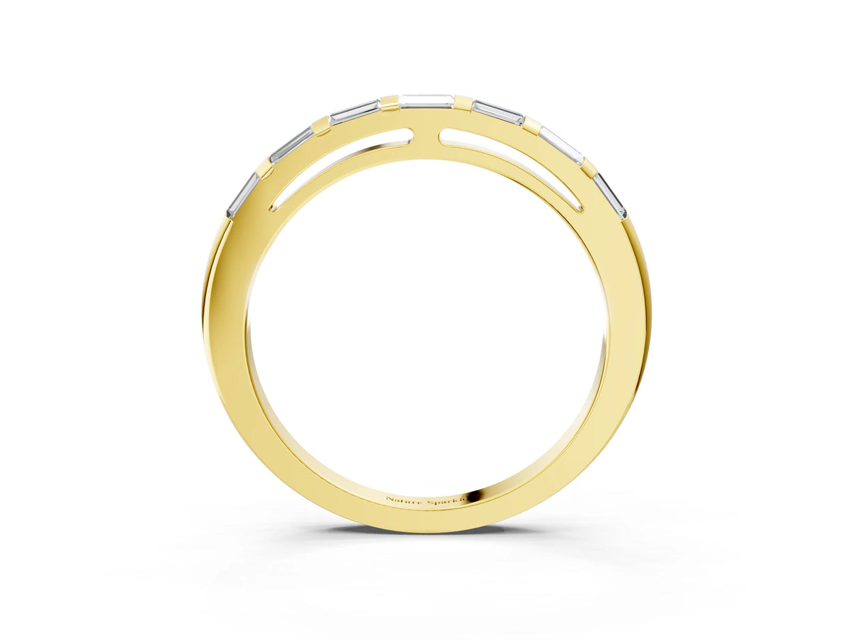 Yellow gold Channel Set Baguette Diamond Eternity Band_3