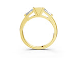 Yellow gold Channel Set Baguette Diamond Flat Band with Bar Prong Setting_3