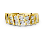 Yellow gold Channel Set Round Diamond Anniversary Band with Vertical Prongs