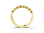 Yellow gold Channel Set Round Diamond Anniversary Band with Vertical Prongs_3