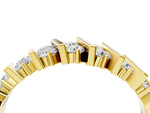Yellow gold Channel Set Round Diamond Anniversary Band with Vertical Prongs_4