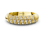 Yellow gold Channel Set Round Diamond Dome Band