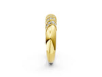 Yellow gold Channel Set Round Diamond Dome Band_2