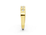 Yellow gold Channel Set Round Diamond Flat Band with Prong Setting_2