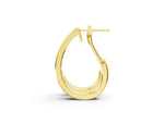 Yellow gold Channel-Set Round Diamond Hoop Earrings in White Gold_1