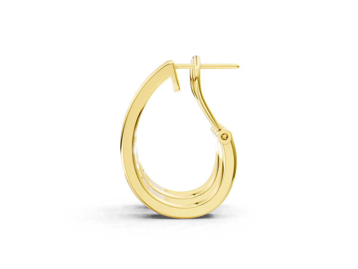Yellow gold Channel-Set Round Diamond Hoop Earrings in White Gold_1