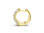Yellow gold Channel-Set Round Diamond Hoop Earrings_1