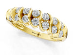Yellow gold Channel Set Round Diamond Multi-Row Band_1