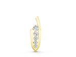 Yellow gold Channel Set Round Diamond Pendant with Bar Prong Setting