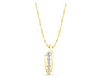 Yellow gold Channel Set Round Diamond Pendant with Bar Prong Setting_1