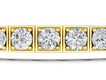 Yellow gold Channel Set Round Diamond Tennis Bracelet with Four-Prong Setting_1