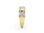 Yellow gold Channel Set Round and Baguette Diamond Anniversary Band with Prong Setting_2