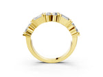 Yellow gold Channel Set Round and Baguette Diamond Anniversary Band with Prong Setting_3