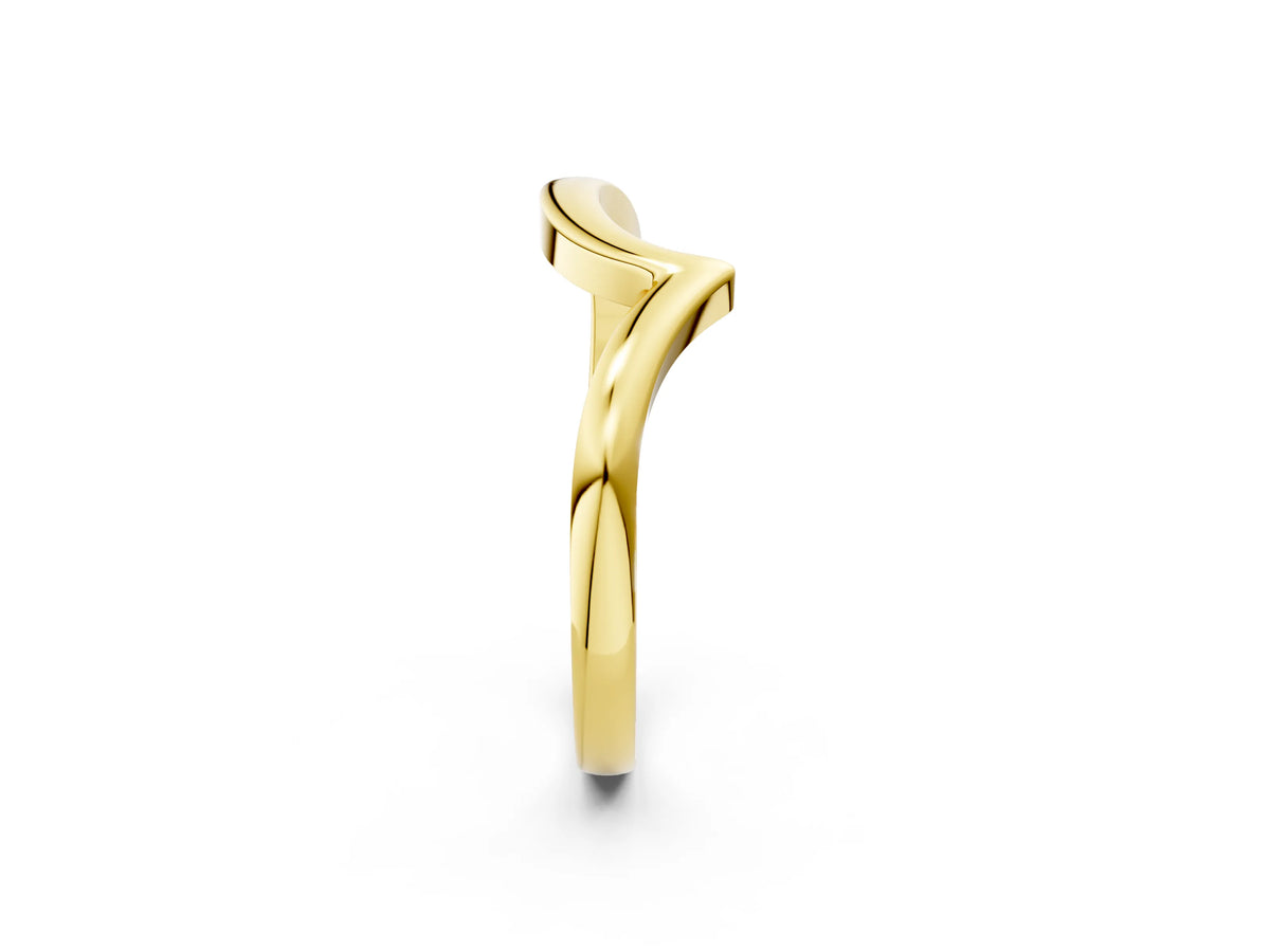 Yellow gold Chevron V-Shaped Contour Band_2