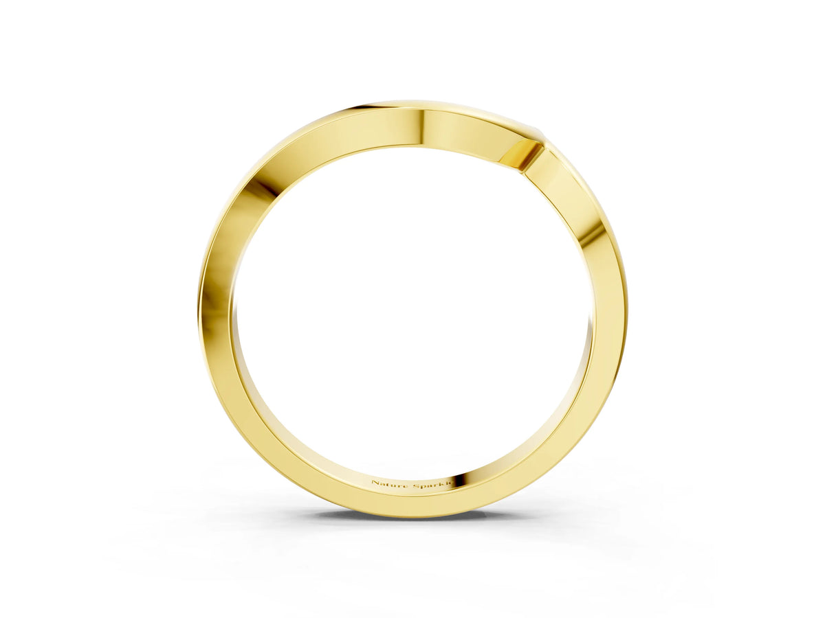 Yellow gold Chevron V-Shaped Contour Band_3