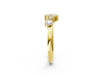 Yellow gold Cluster Diamond Round Cut White Gold Band with Prong Setting_2
