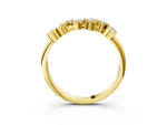 Yellow gold Cluster Diamond Round Cut White Gold Band with Prong Setting_3