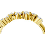 Yellow gold Cluster Diamond Round Cut White Gold Band with Prong Setting_4