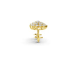 Yellow gold Cluster Diamond Round Stud Earrings with Basket Setting_1