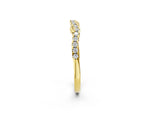 Yellow gold Curved Diamond Pavé Round Eternity Band with Shared Prong Setting_2