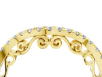 Yellow gold Curved Diamond Pavé Round Eternity Band with Shared Prong Setting_4