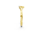 Yellow gold Curved Solitaire Band with Round Stone Setting_2