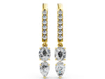 Yellow gold Cushion Cut Diamond Multi-Shape Drop Earrings