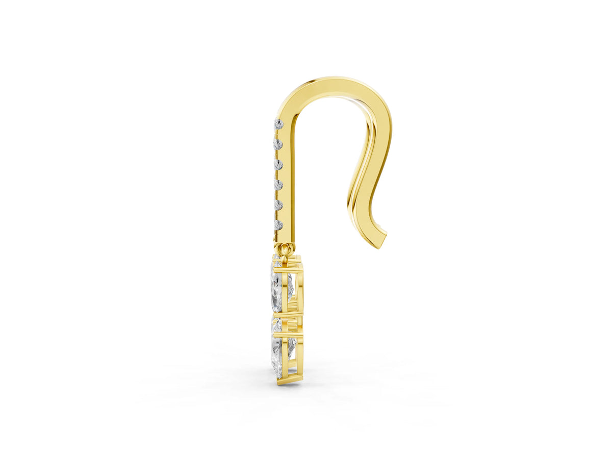 Yellow gold Cushion Cut Diamond Multi-Shape Drop Earrings_1