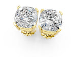 Yellow gold Cushion Cut Diamond Stud Earrings_1