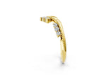 Yellow gold Diamond Chevron Milgrain Band with Round Cut Stones and Prong Setting_2