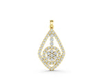 Yellow gold Diamond Halo Pendant with Pavé Setting
