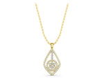 Yellow gold Diamond Halo Pendant with Pavé Setting_1