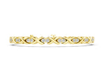 Yellow gold Diamond Round Cut X-Link Tennis Bracelet with Prong Setting