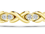 Yellow gold Diamond Round Cut X-Link Tennis Bracelet with Prong Setting_1