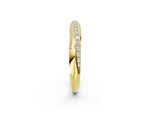 Yellow gold Double Row Pavé Round Diamond Channel Set Band_2