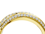 Yellow gold Double Row Pavé Round Diamond Channel Set Band_4