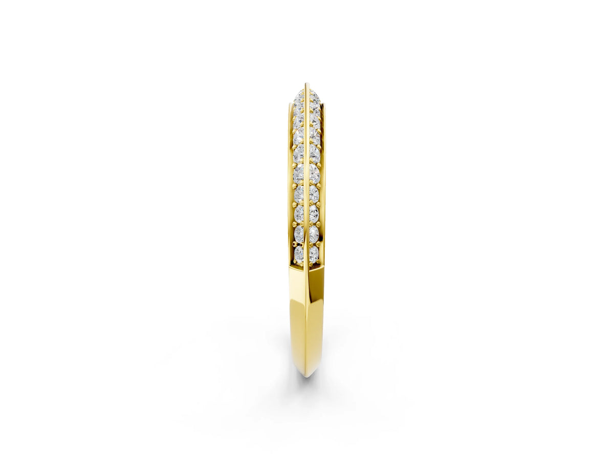 Yellow gold Double Row Pavé Round Diamond Eternity Band with Channel Setting_2