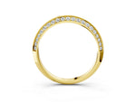 Yellow gold Double Row Pavé Round Diamond Eternity Band with Channel Setting_3