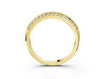 Yellow gold Double Row Pavé Round Diamond White Gold Band with Shared Prong Setting_3