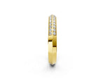Yellow gold Double Row Round Diamond Channel Set Eternity Band_2