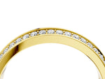 Yellow gold Double Row Round Diamond Channel Set Eternity Band_4