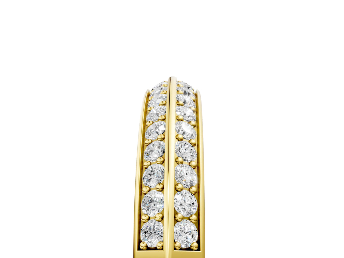 Yellow gold Double Row Round Diamond Channel Set Eternity Band_5