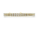 Yellow gold Double Row Round Diamond Tennis Bracelet with Prong Setting